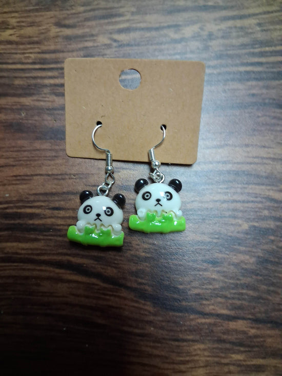 Panda with Bamboo - SnazzySlothJewelers 
