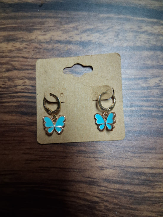 Blue Butterfly Lever Back